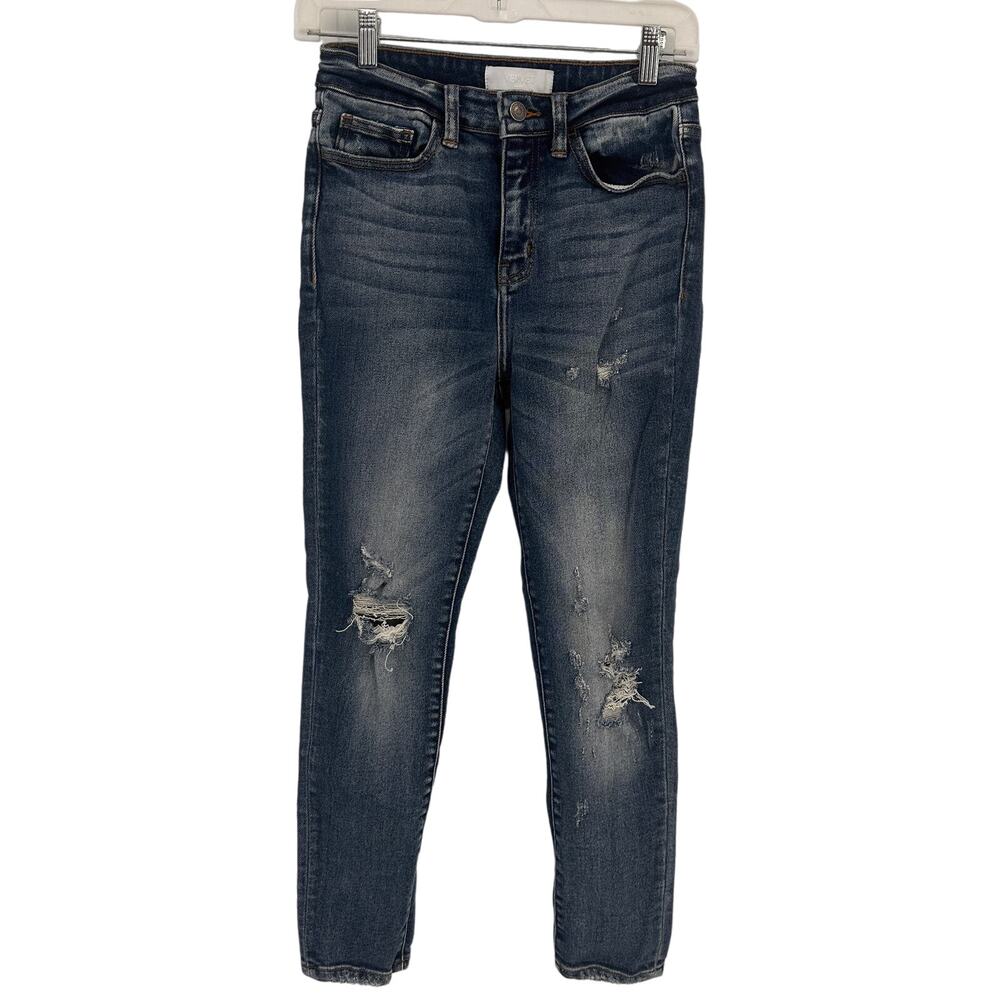 Vervet Blue Women's Distressed Hayley High Rise Skinny Jeans Size 27